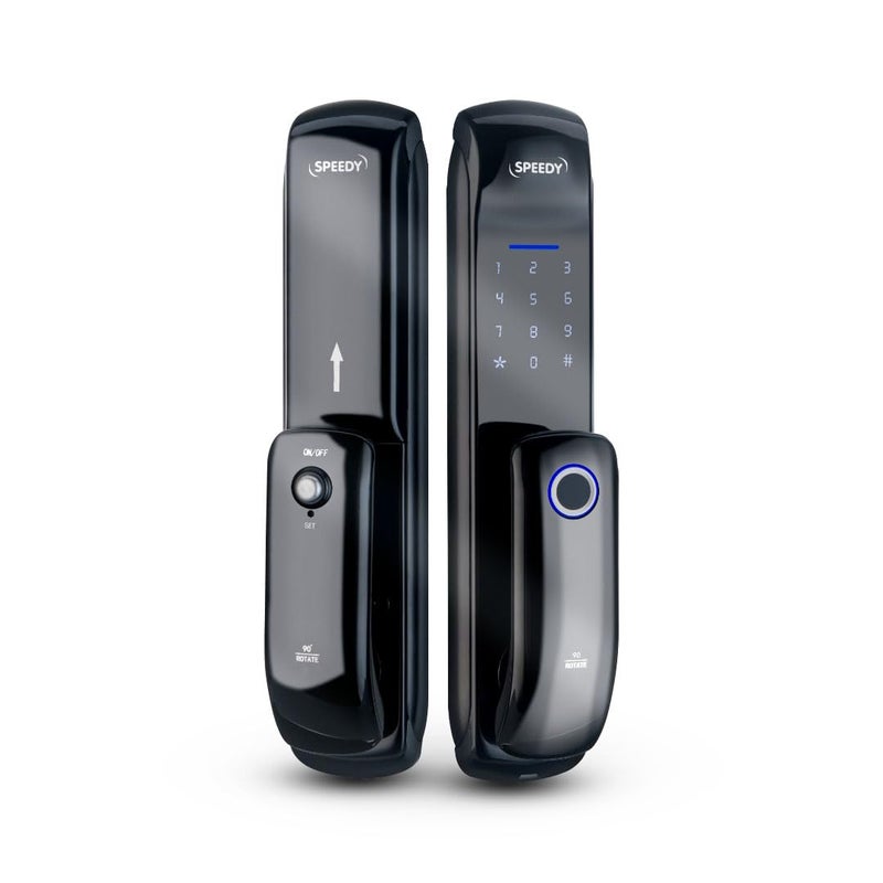 Ozone Ozone Speedy Keyless Entry Door Lock Fingerprint Door Lock Keypad Door Lock Digital Door Lock Auto Door Lock for Home 2 Year Warranty 5 Access Mode Metal Black  - Image 1