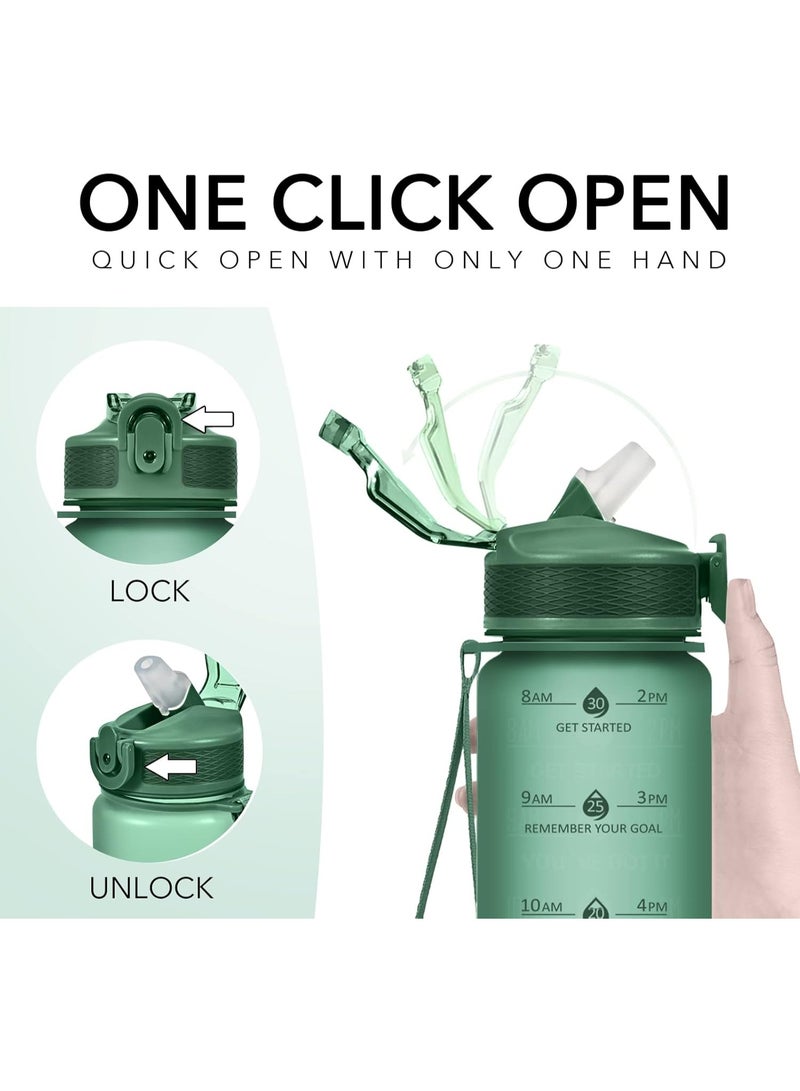 IMPERIUM Plastic Water Bottle With Straw & Time Marker, 32oz Leakproof Jug | Motivational Tritan BPA Free Gym Office Outdoor Intake Tracker Hourly Reminder Straw Lid Lightweight - Image 4