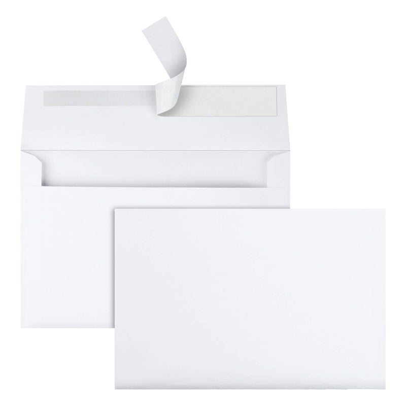 Quality Park A9 Greeting Card Envelopes with Self Seal Closure, 5-3/4 x 8-3/4, 24 lb. White, Half Fold Sized Envelopes Ideal for Greeting Cards, Photos, and Invitations, 100/Box (QUA10750) - Image 1