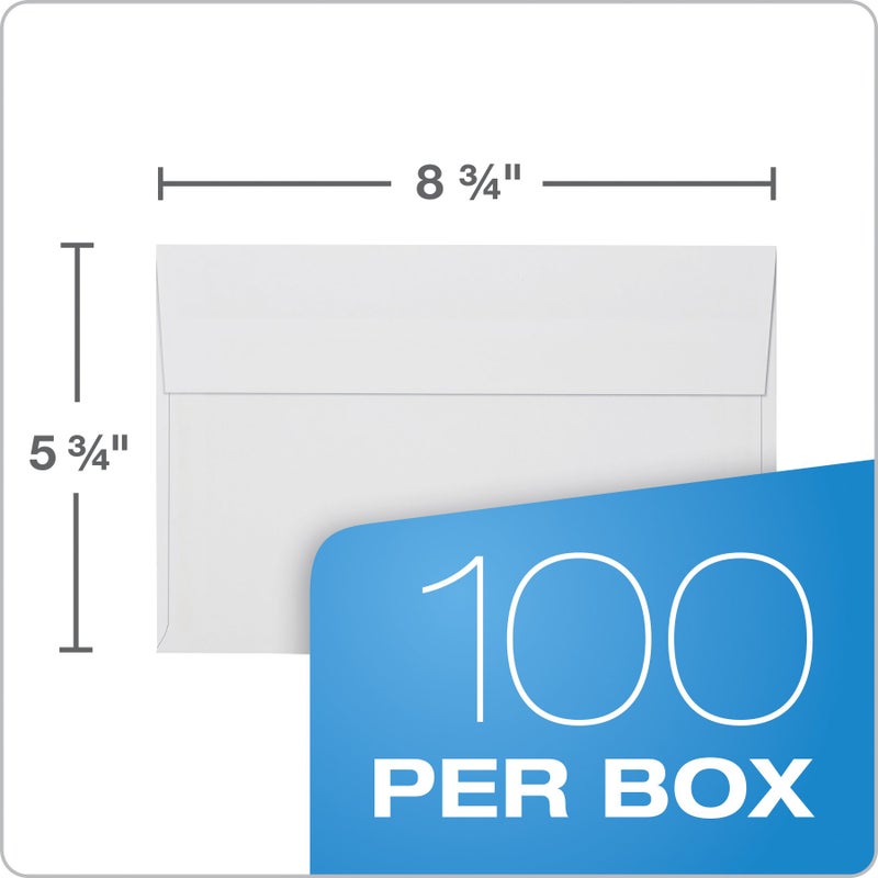 Quality Park A9 Greeting Card Envelopes with Self Seal Closure, 5-3/4 x 8-3/4, 24 lb. White, Half Fold Sized Envelopes Ideal for Greeting Cards, Photos, and Invitations, 100/Box (QUA10750) - Image 4