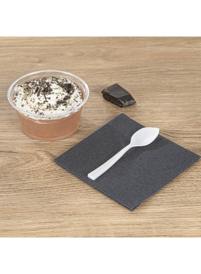 Restaurantware ملاعق حلوى 4.5 × 1 بوصة، 100 ملعقة تذوق قابلة للتصرف - مقابض قوية، بلاستيك أبيض لؤلؤي، ملعقة آيس كريم ثقيلة، للايس كريم، السندات، البودينغ، وأكثر - Image 3