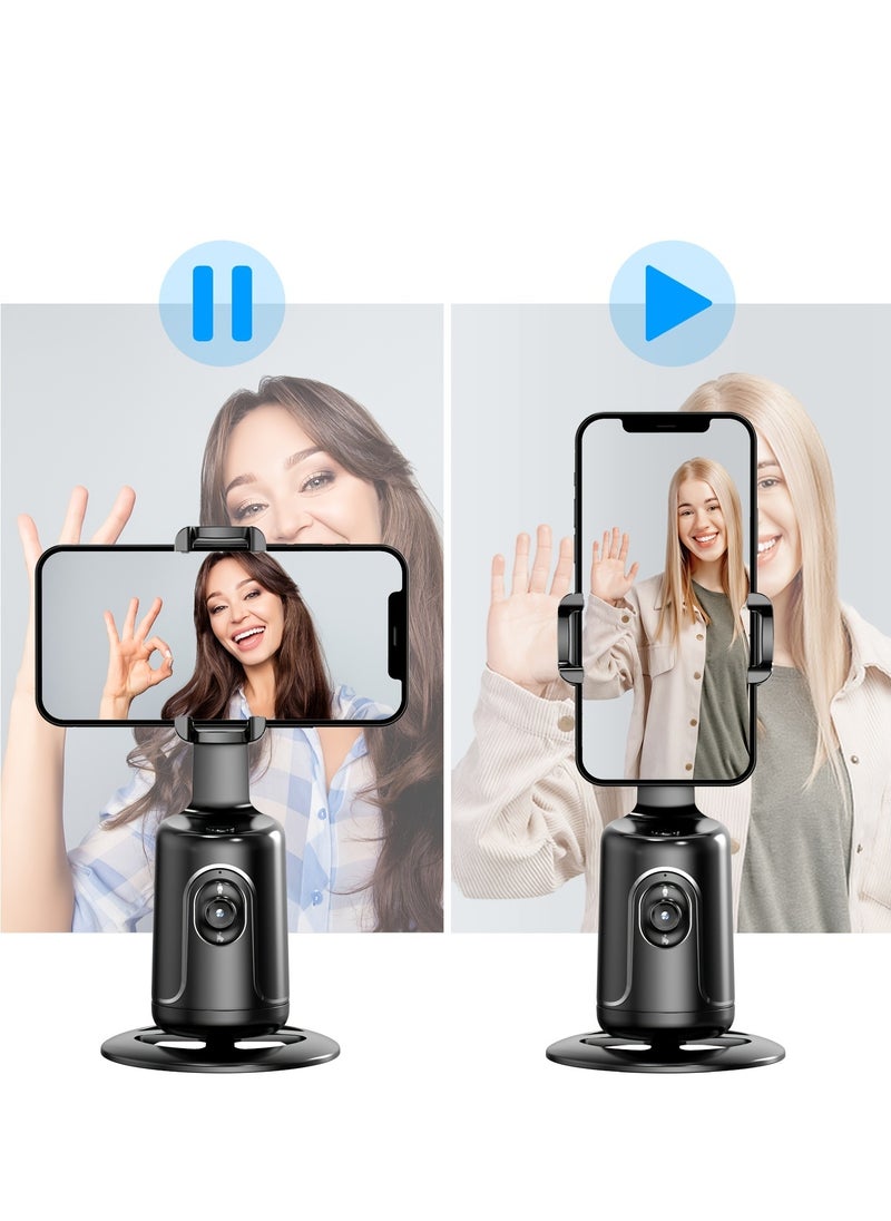 Generic Auto Face Tracking Tripod, No App Required, 360° Rotation Face Body Phone Mount Smart Shooting Phone Tracking Holder For Vlog Live Streaming Video, Rechargeable Battery, Black  - Image 2