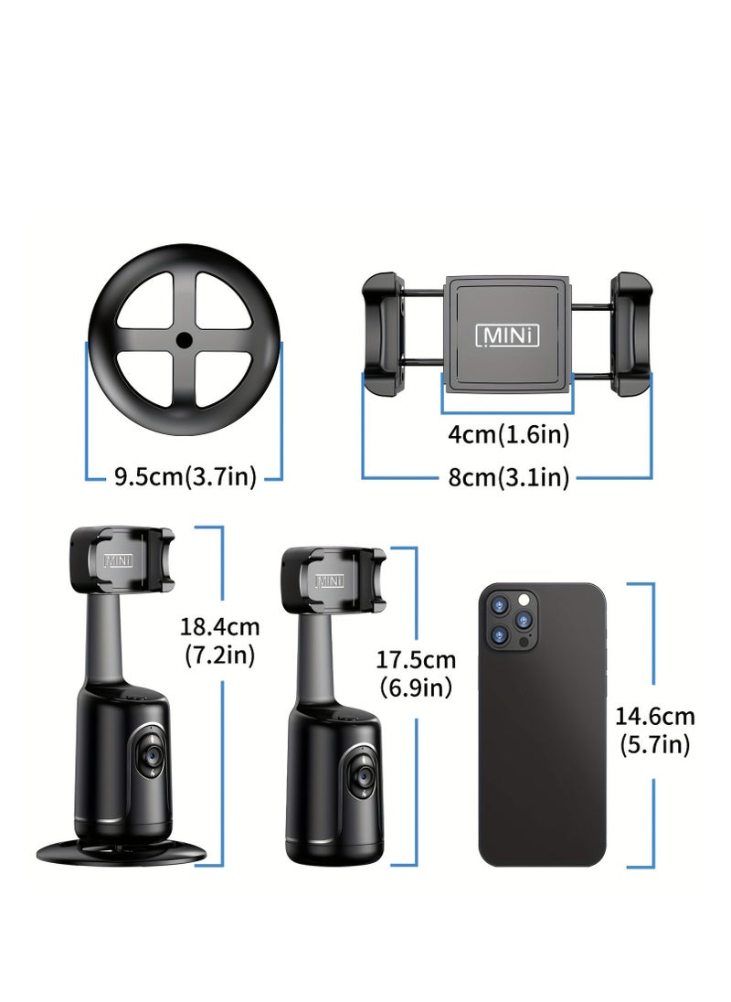 Generic Auto Face Tracking Tripod, No App Required, 360° Rotation Face Body Phone Mount Smart Shooting Phone Tracking Holder For Vlog Live Streaming Video, Rechargeable Battery, Black  - Image 5