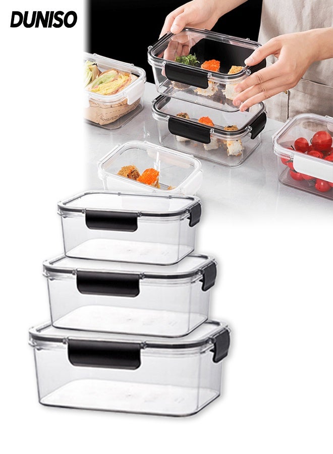 DUNISO 3PCS Plastic Food  Storage Containers , Airtight Bento Boxes Set with Leak Proof Locking Locking and Lids, Safe Crisper for Home ,Office ,Kitchen, Camping, Meal Prep Storage - Image 1