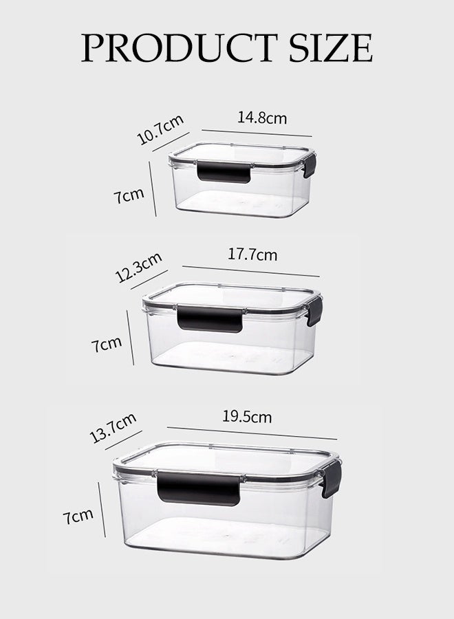DUNISO 3PCS Plastic Food  Storage Containers , Airtight Bento Boxes Set with Leak Proof Locking Locking and Lids, Safe Crisper for Home ,Office ,Kitchen, Camping, Meal Prep Storage - Image 2