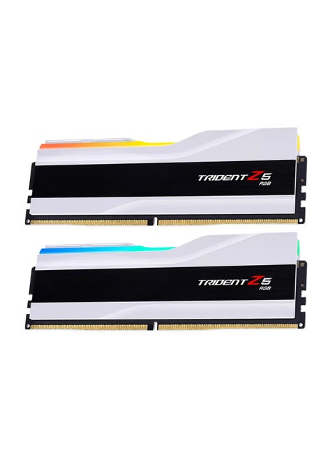 G.Skill Trident Z5 RGB 64GB (32GB x2) DDR5 Dual Channel Desktop Memory, 6000 Mhz Memory Speed, CL30 CAS Latency, Intel XMP 3.0, 288-Pin, 1.40V, White | F5-6000J3040G32GX2-TZ5RW