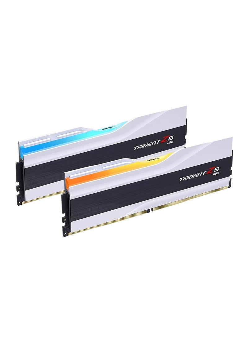 Trident - G.Skill Trident Z5 RGB 64GB (32GB x2) DDR5 Dual Channel Desktop Memory, 6000 Mhz Memory Speed, CL30 CAS Latency, Intel XMP 3.0, 288-Pin, 1.40V, White | F5-6000J3040G32GX2-TZ5RW - Image 1