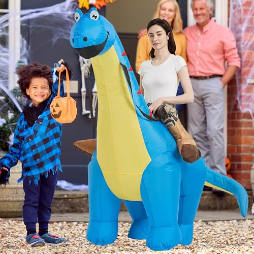 One Casa Inflatable Dinosaur Costume Riding Diplodocus T Rex Air Blow up Funny Party Halloween Costumes for Adult - Image 3