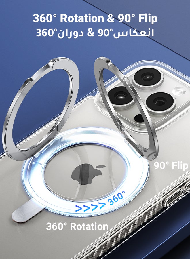 يو جرين جراب ماج سف لهاتف أيفون 16 برو مع حامل قابل للدوران 360 درجة, مغناطيس قوي, حماية من السقوط بدرجة عسكرية, كفر ١٦ برو متوافق مع MagSafe وملحقات الهاتف المغناطيسية - Image 2