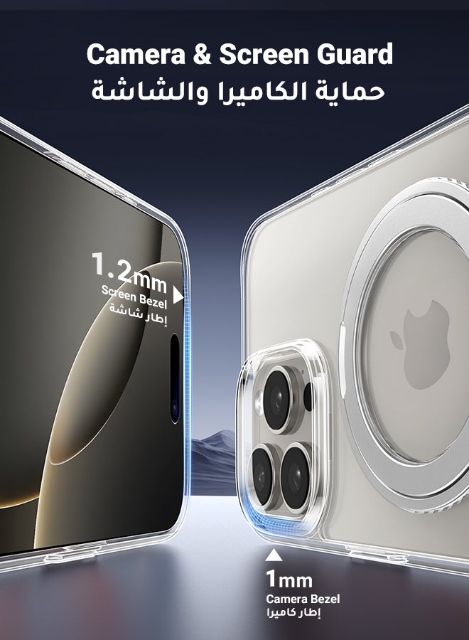 يو جرين جراب ماج سف لهاتف أيفون 16 برو مع حامل قابل للدوران 360 درجة, مغناطيس قوي, حماية من السقوط بدرجة عسكرية, كفر ١٦ برو متوافق مع MagSafe وملحقات الهاتف المغناطيسية - Image 5