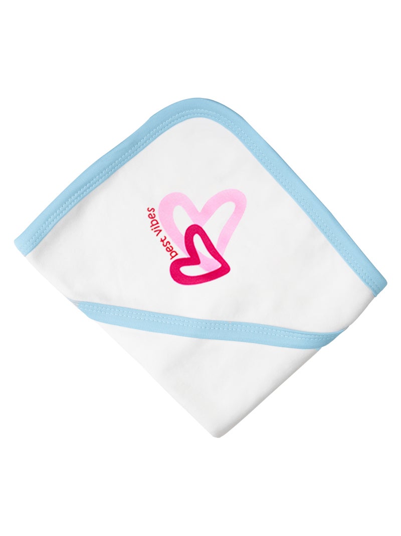 بابيز_بيسك بيبيز بيسك قماط / بطانية استقبال للمولود الجديد من القطن 100%, أزرق - Image 5