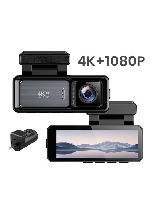 3.2 Inch 4K Dual Lens dash camera night vision Wi-Fi App - Image 1