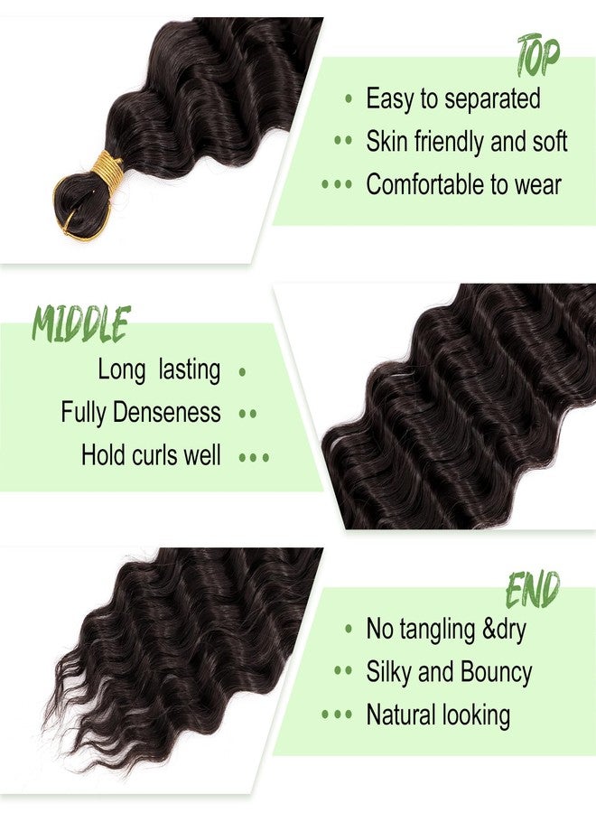 Eerya Long Curly Braiding Hair 18 Inch 2 Packs Deep Ocean Wave Crochet Hair for Black Women Deep Wave Braiding Hair for Boho Braids（18 inch, #2） - Image 3