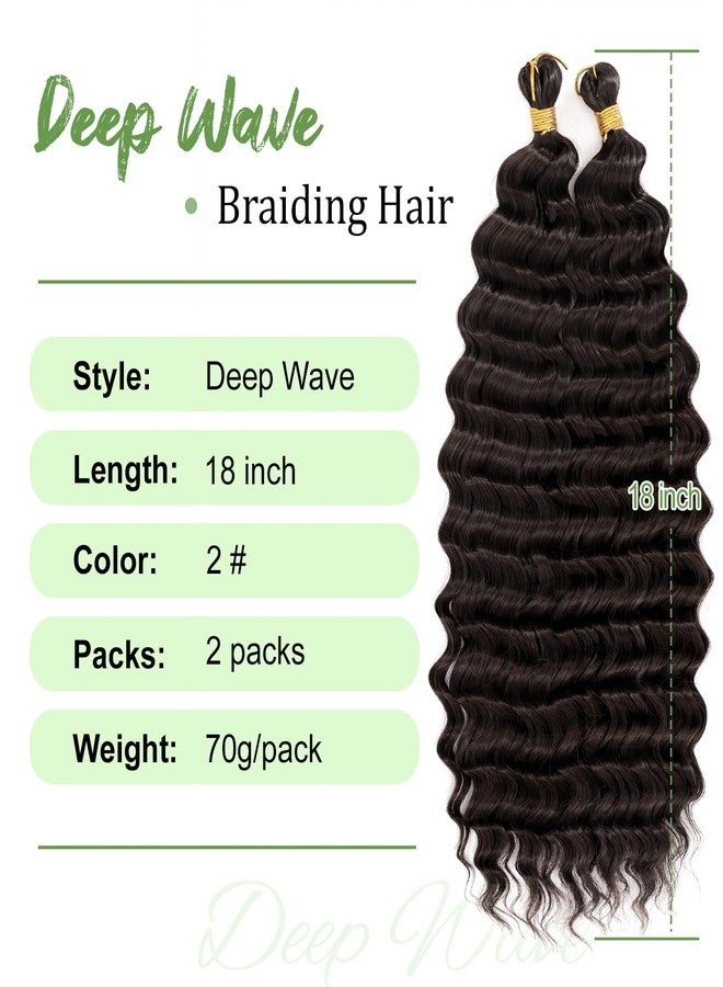 Eerya Long Curly Braiding Hair 18 Inch 2 Packs Deep Ocean Wave Crochet Hair for Black Women Deep Wave Braiding Hair for Boho Braids（18 inch, #2） - Image 2