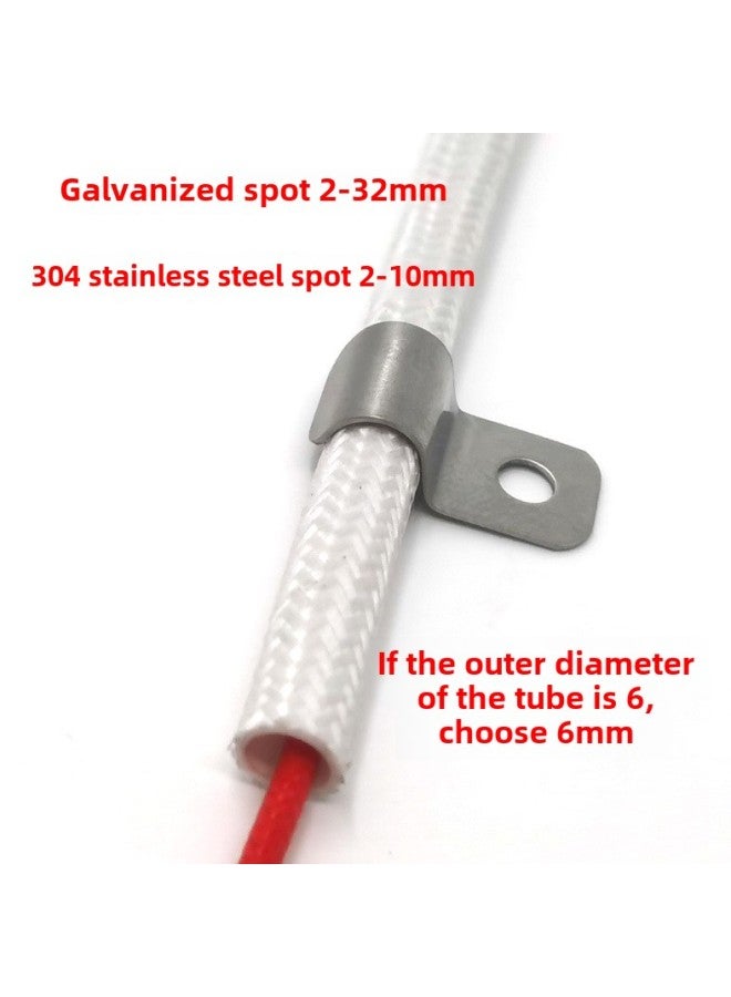 Direct 304 Stainless Steel Unilateral Pipe Clamp Cable Fixing Buckle P-shaped Buckle Mesh Cable Riding Horse Card Galvanized-Specifications And Models:304 Stainless Steel Compression 2mm Outer Diameter  - Image 2
