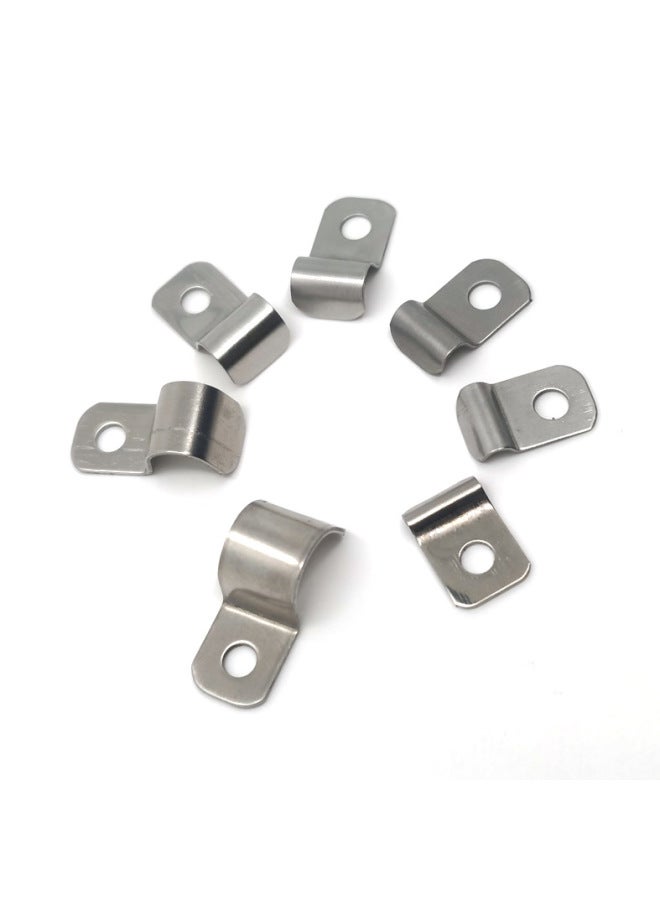 Direct 304 Stainless Steel Unilateral Pipe Clamp Cable Fixing Buckle P-shaped Buckle Mesh Cable Riding Horse Card Galvanized-Specifications And Models:304 Stainless Steel Compression 2mm Outer Diameter  - Image 4
