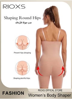 RIOXS Womens Shapewear, Waist Trainer Bodysuit For Women, Tummy Control Shapewear, Ladies Round Neck Bodysuit, Sculpting Shaper Tank Top Bodysuits, Snatched Waist Body Suit, Full Body Shaper  - Image 4