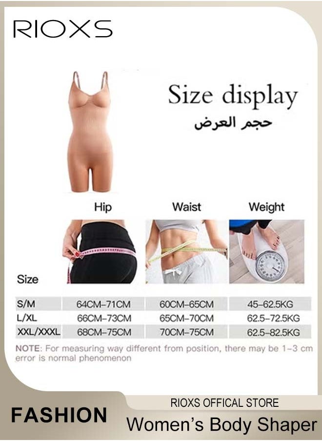 RIOXS - Womens Shapewear, Waist Trainer Bodysuit For Women, Tummy Control Shapewear, Ladies Round Neck Bodysuit, Sculpting Shaper Tank Top Bodysuits, Snatched Waist Body Suit, Full Body Shaper - Image 1