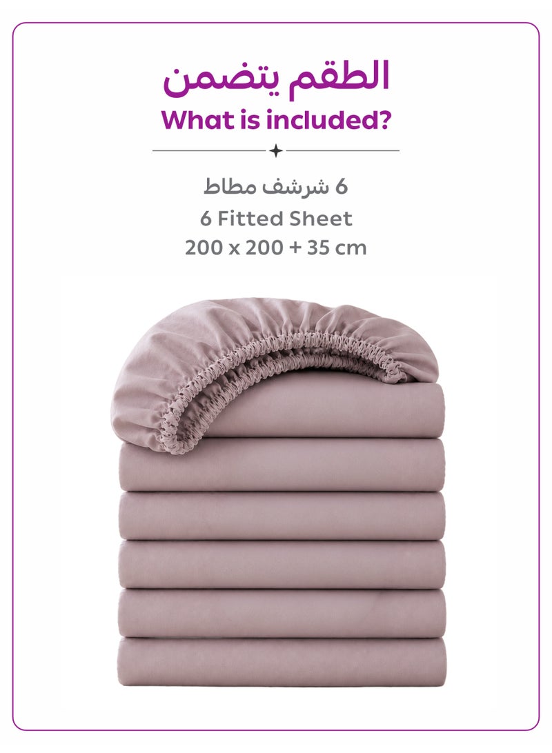 Donetella Super King Fitted Sheets 200x200 cm – Pack of 6 | OEKO-TEX Certified Brushed Microfiber | Deep Pocket with 360° All-Round Elastic | Ultra Soft, Wrinkle Resistant, Easy Care | Safe for Sensitive Skin - Image 5