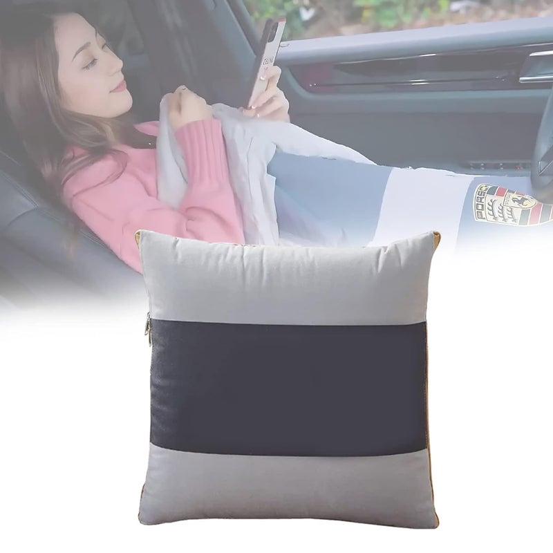HOMENITY 2 in 1 Cushion Pillow Foldable Portable Throw Pillow with Zipper Closure Sofa Car Office Nap Blanket Quilt Bedding Home Decor