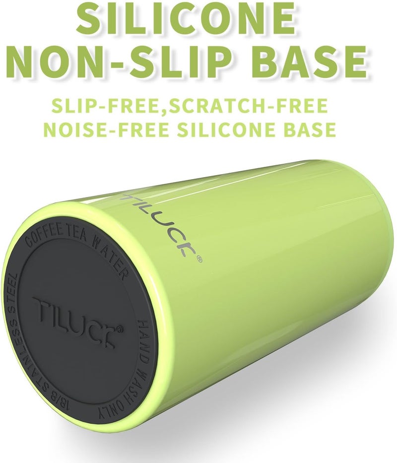 TILUCK Skinny Can Cooler for Slim Beer & Hard Seltzer, Stainless Steel, Doucle-Walled Stainless Steel Insulated Slim Cans, Standard 12 oz (Lime) - Image 4