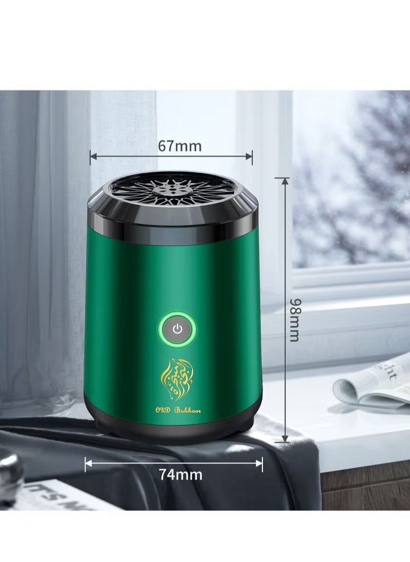 Oud Bukhoor مبخرة صغيرة ملونة جديدة للسيارة USB قابلة لإعادة الشحن من النوع C باللون الأخضر  - Image 3