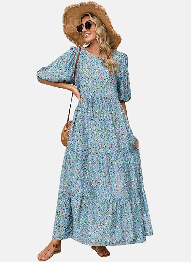 YUNIQEE Women Round Neck Maxi Dress