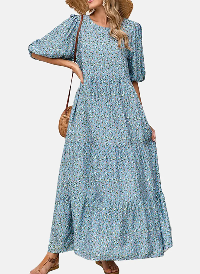 YUNIQEE Women Round Neck Maxi Dress