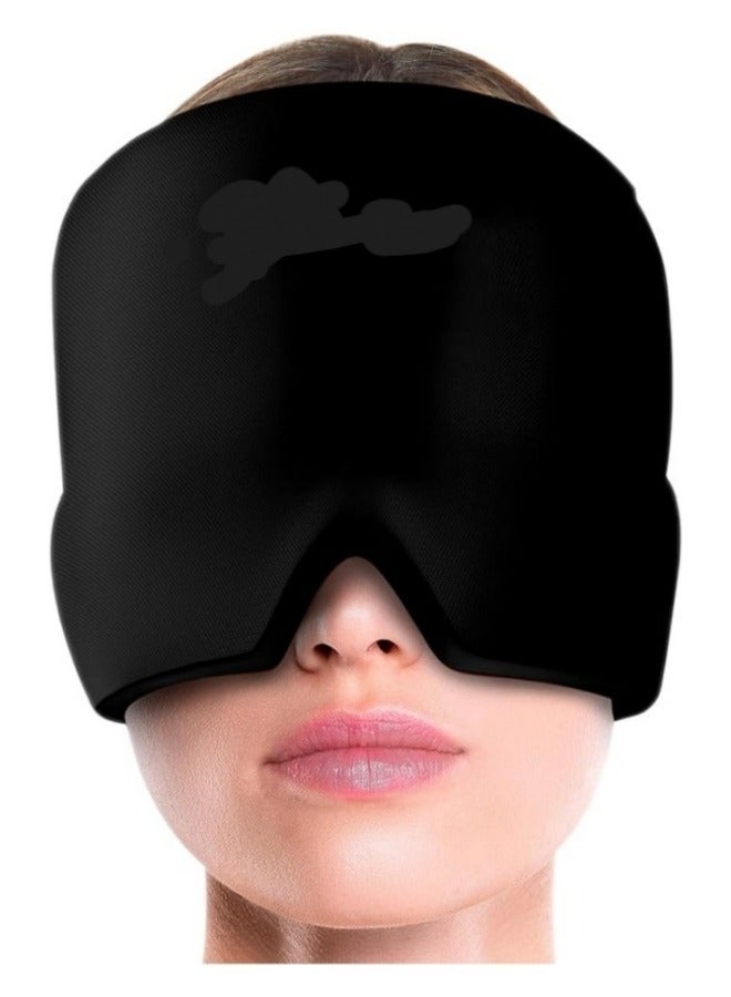 Generic Migraine Relief Cap, Soothing Headache Ice Pack Mask Products, Cooling Gel Hat, Face Cold Compress Head Wrap for Tension, Stress u0026 Hangover - Image 1