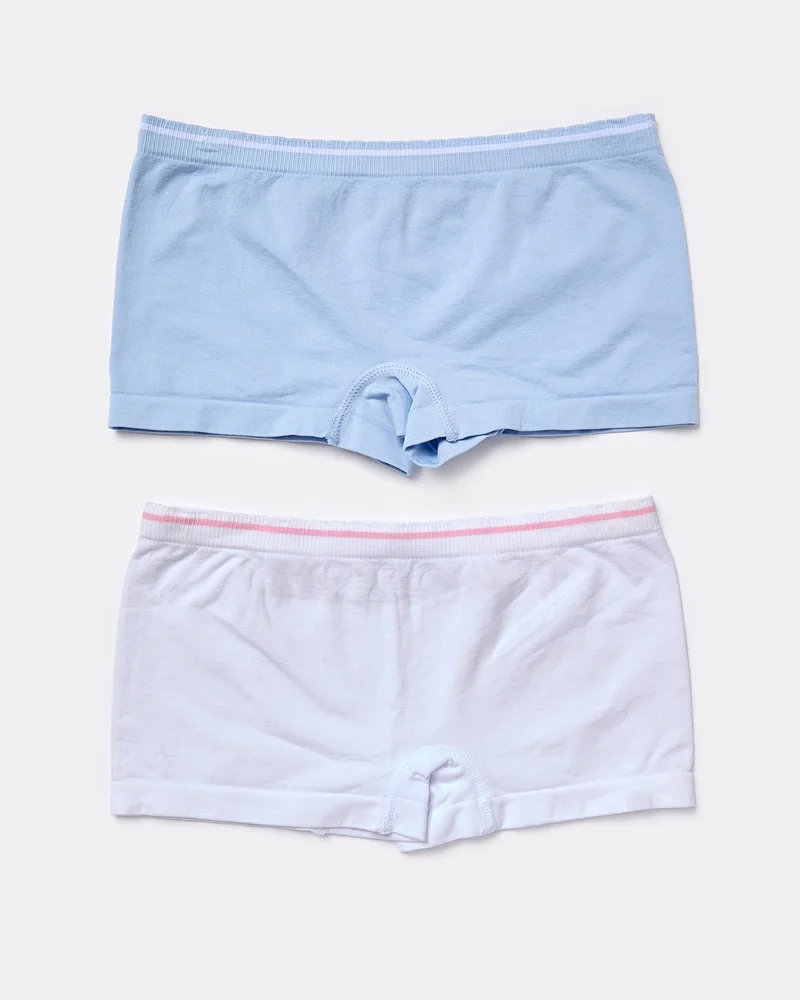 ردتاغ Senior Girls Blue And White Boxer Brief Set (Pack Of 2)