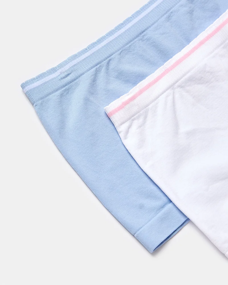 ردتاغ Senior Girls Blue And White Boxer Brief Set (Pack Of 2)