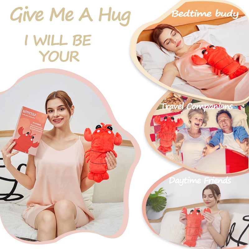 Intoypad Microwavable Heating Pad for Period Cramps, Cuddly Warming Pillow, Cute Lobster Plush Stuffed Animal Menstrual Heating Pad for Girls Unique Christmas Birthday Gifts for Girlfriend Daughter Mom - Image 2