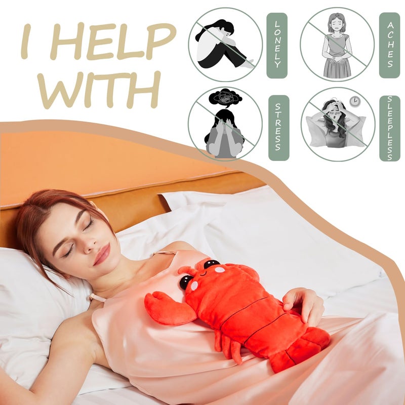 Intoypad Microwavable Heating Pad for Period Cramps, Cuddly Warming Pillow, Cute Lobster Plush Stuffed Animal Menstrual Heating Pad for Girls Unique Christmas Birthday Gifts for Girlfriend Daughter Mom - Image 3