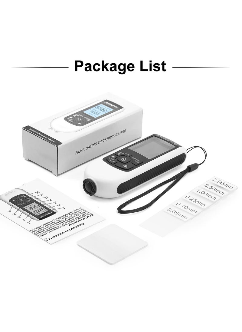 KASTWAVE - Coating Thickness Gauge with Digital LCD Display, Metal Coating Test Meter, Auto Measuring Range 0 to 2000um for Car Paint Tester, Small Size with Backlight Display - Image 1