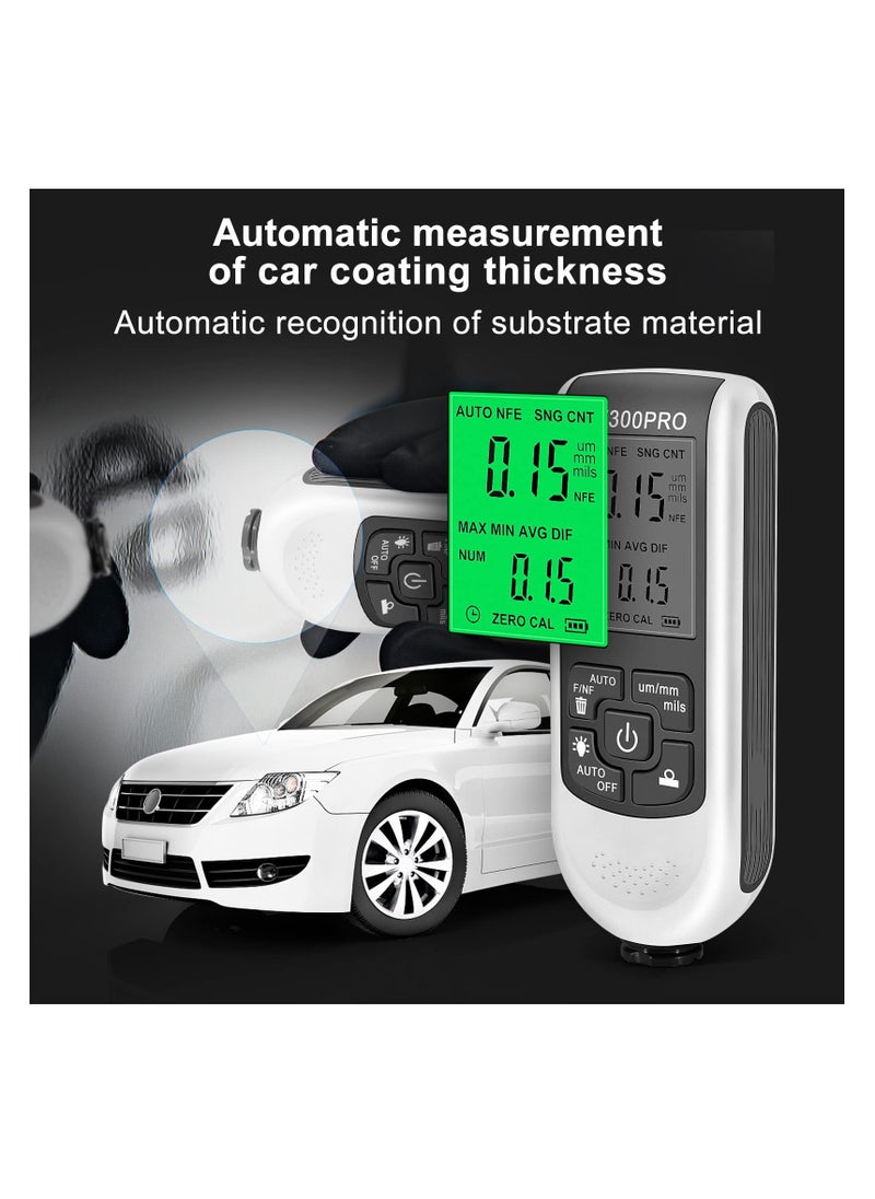 KASTWAVE - Coating Thickness Gauge with Digital LCD Display, Metal Coating Test Meter, Auto Measuring Range 0 to 2000um for Car Paint Tester, Small Size with Backlight Display - Image 1
