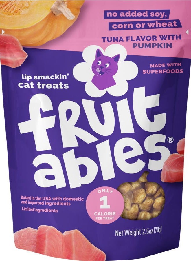 Fruitables Healthy Cat Treats Made With Tasty Superfoods Tuna Flavor Pumpkin, Orange, 9030924 (Packing may vary) - Image 1