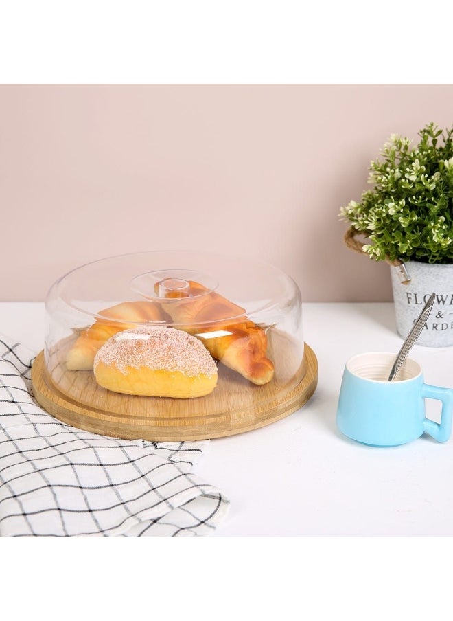 DANUBE HOME Aaron Round Bamboo Cake Box With Lid Nature & Clear D27.5 X 10.3 Hcm
Fy23019  - Image 1
