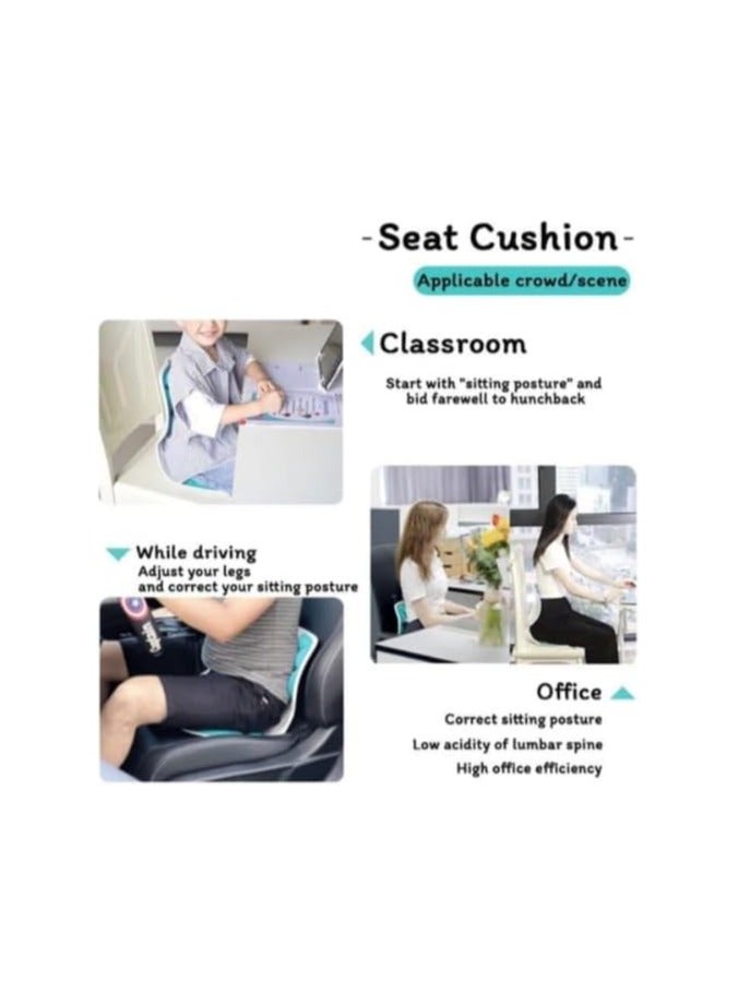 كرسي مريح عالي التحمل مع دعم للظهر وأسفل الظهر ووسادة لتصحيح الوضعية لآلام أسفل الظهر ووسائد من القماش ومقعد مضغوط للمنزل والمكتب والسيارة ومقعد 33 سم وظهر مريح 31 سم (أسود) - Image 4