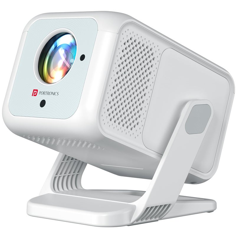 Portronics Beem 450 Smart LED Projector with 1080p Full HD Resolution, Built-in Streaming Apps (Netflix, Prime Video, Hotstar), 4000 Lumens, Screen Mirroring, 3 Watt Speaker, Bluetooth, Wi-Fi (White) - Image 1