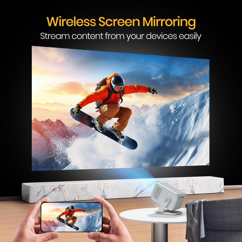 Portronics Beem 450 Smart LED Projector with 1080p Full HD Resolution, Built-in Streaming Apps (Netflix, Prime Video, Hotstar), 4000 Lumens, Screen Mirroring, 3 Watt Speaker, Bluetooth, Wi-Fi (White) - Image 5