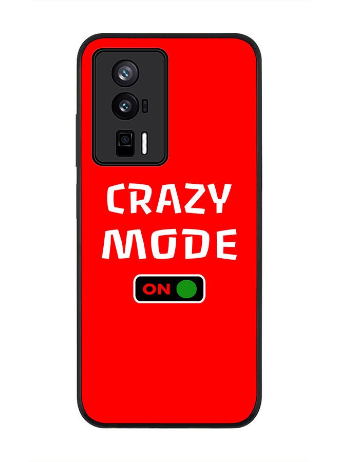 Stylizedd Rugged Black edge case for Xiaomi Poco F5 Pro 5G / Xiaomi Redmi K60 / Xiaomi Redmi K60 Pro Slim fit Soft Case Flexible Rubber Edges Anti Drop TPU Gel Thin Cover - Crazy Mode On - Image 1