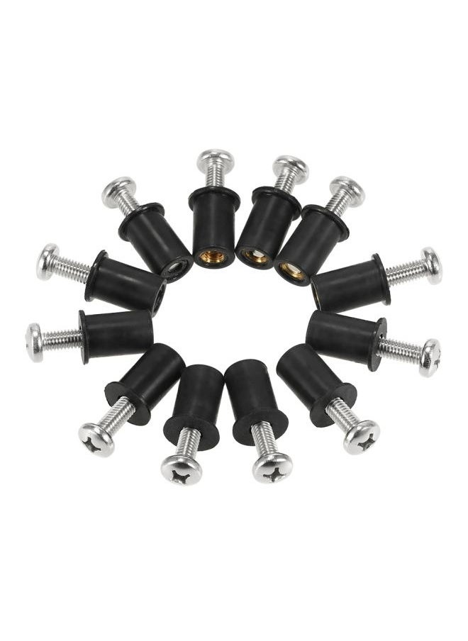 Generic 12-Piece Well Nut With Screw Set,Motorcycle Windshield Bolts u0026 Screws Kit,Motorcycle Fairing Bolt Kit,Universal Aluminum Motorcycle Parts Fits Windscreen u0026 Body  - Image 4
