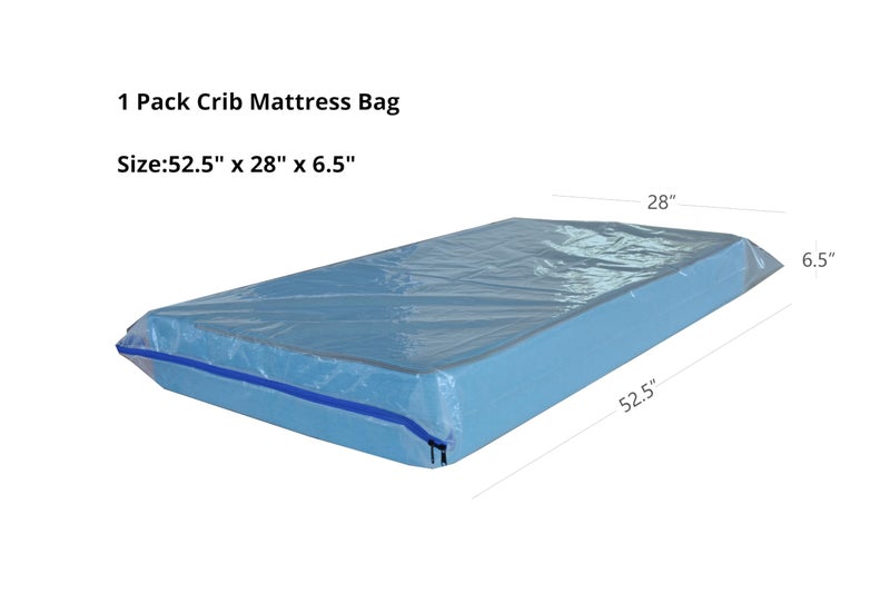 JUNESHE Crib Mattress Storage Bag with Zipper -4 Mil Plastic Waterproof Crib Mattress Bag for Moving and Storage - Image 2