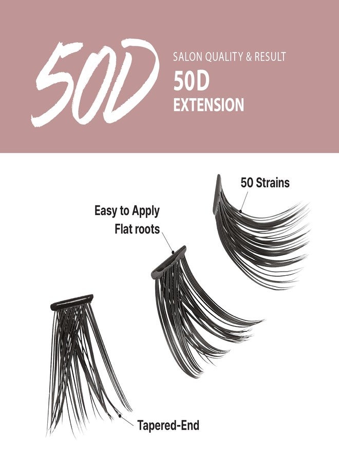 iEnvy i•ENVY 50D Extension Cluster Individual Lashes, Easy to Apply, Flat Tapered-End Root, Pre-Fanned Volume Lashes, J Curl with Soft Fiber, Quick Application for Salon Quality & Result (Short-56Clusters) - Image 3