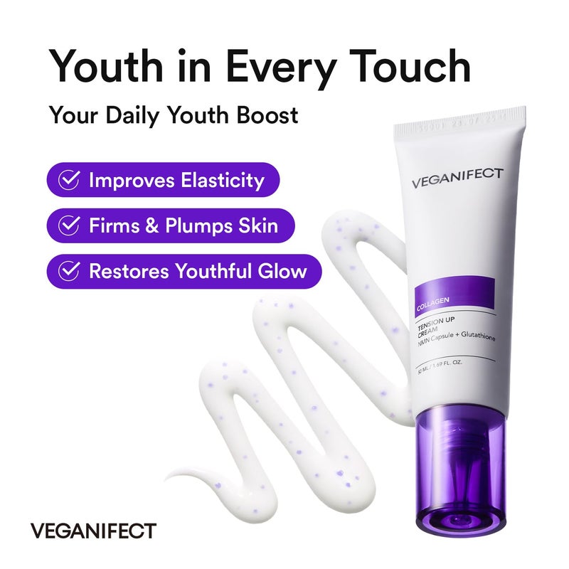 VEGANIFECT NMN Collagen Cream | Hydrating & Firming Moisturizer with Peptides & Glutathione & Hyaluronic Acid | Boosts Elasticity & Wrinkle Care | Korean Skincare, 1.69 fl.oz - Image 2