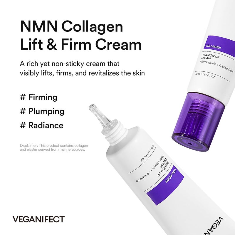 VEGANIFECT NMN Collagen Cream | Hydrating & Firming Moisturizer with Peptides & Glutathione & Hyaluronic Acid | Boosts Elasticity & Wrinkle Care | Korean Skincare, 1.69 fl.oz - Image 3