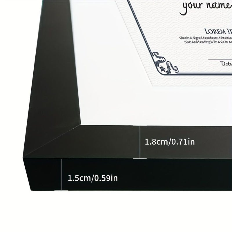 إطار أسود للمستندات مقاس 11x14 بحجم A4 و A3 لعرض الشهادات والدبلومات على الحائط أو المكتب - Image 5