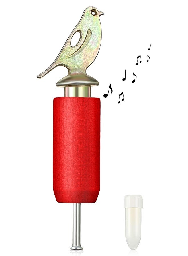 Dreyoo صفارة طيور دريو مصنوعة من الصمغ، وسبائك الزنك، والخشب، مثالية لمراقبة الطيور في الهواء الطلق، واللعب في الطبيعة، وهدايا لمحبي الطيور (لون أحمر). - Image 1