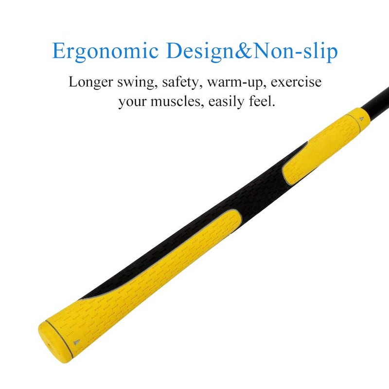 Balight Golf Swing Trainer Aid and Correction for Strength Grip Tempo & Flexibility Training Suit for Indoor Practice Chipping Hitting Golf Accessories (40 Inches, Yellow) - Image 3