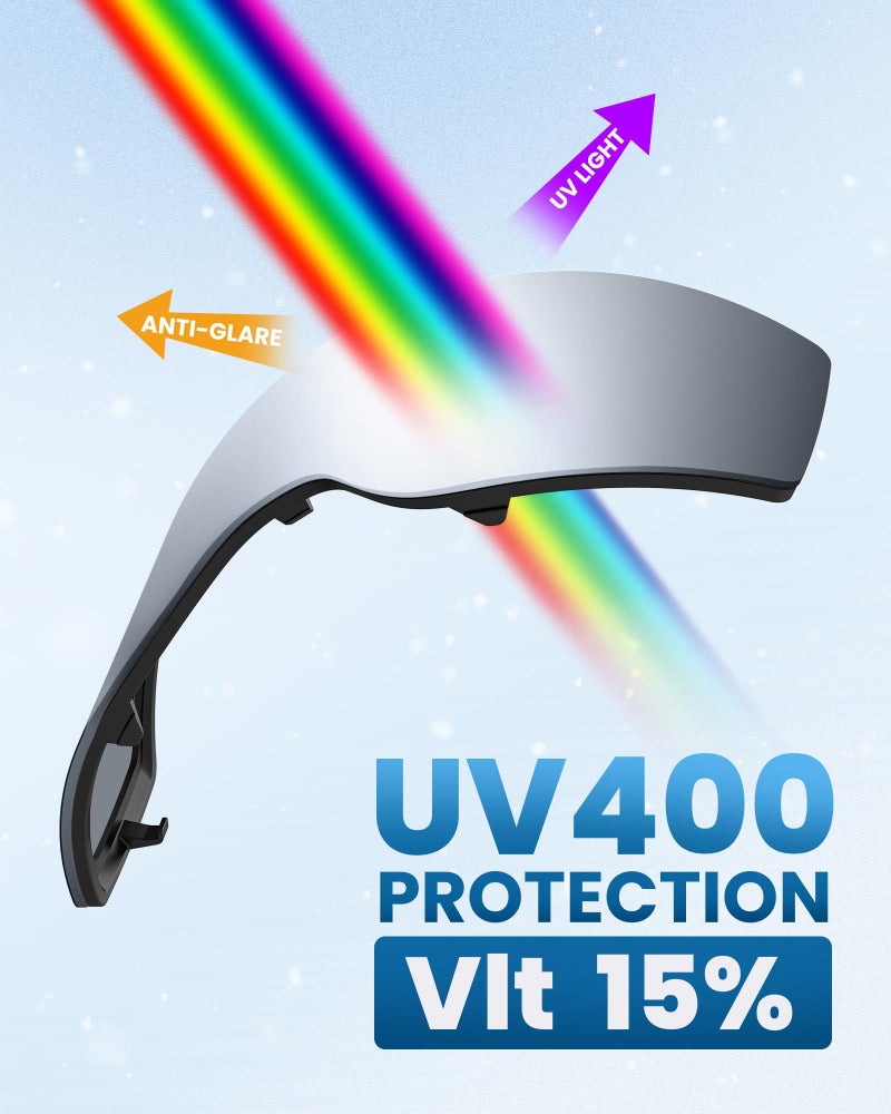 OutdoorMaster Pulse Ski Goggles, Frameless OTG Cylindrical Snow Goggles with Lock & Fit Lens Change System for Men, Women & Youth, Silver Vlt 15% - Image 4